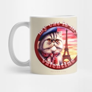 My French Valentine Cat Persian Life 1BP Mug